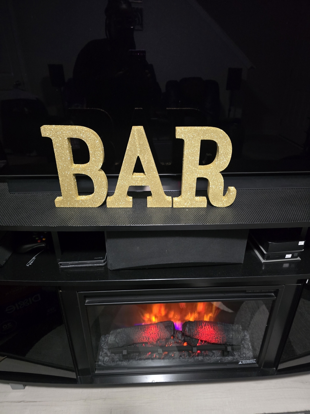 Gold Glitter 'BAR' Decorative Letters - Home Dining Accent